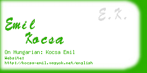 emil kocsa business card